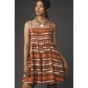New Anthropologie Hutch Bandeau Romper $160 X-SMALL Brown Striped